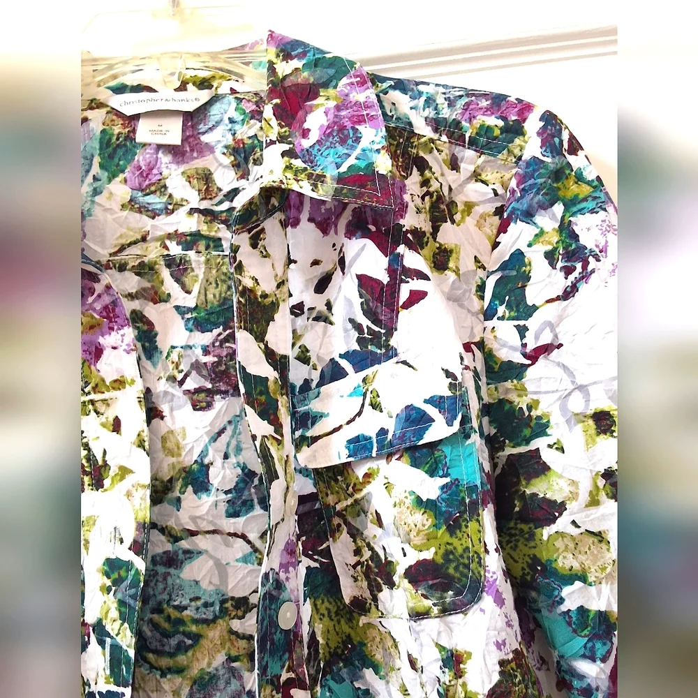 Christopher & Banks, Medium, Women's Multi-Color Blouse - Picture 5 of 8
